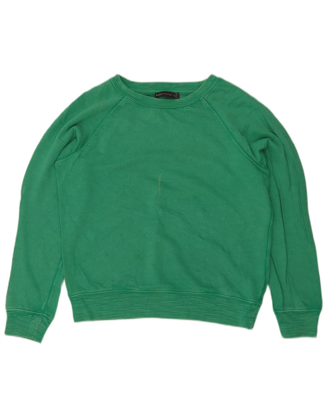 Marks & Spencer Γυναικεία φούτερ μεγάλου μεγέθους Jumper UK 10 Μικρό πράσινο βαμβακερό