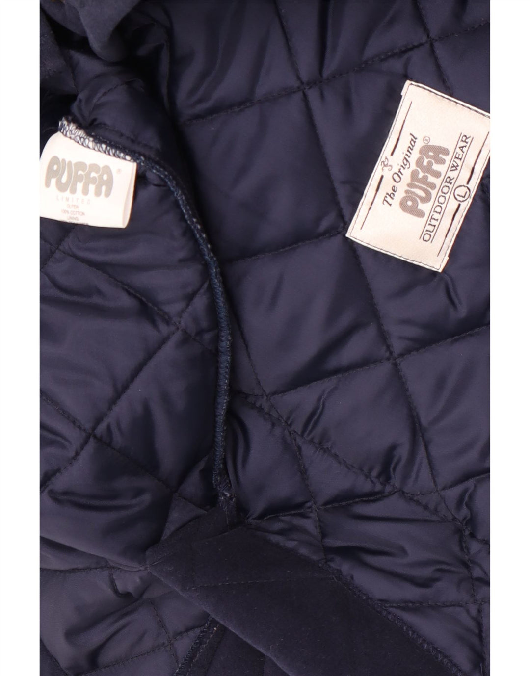 Puffa Γυναικείο Καπιτονέ μπουφάν UK 16 Large Navy Blue από βαμβάκι