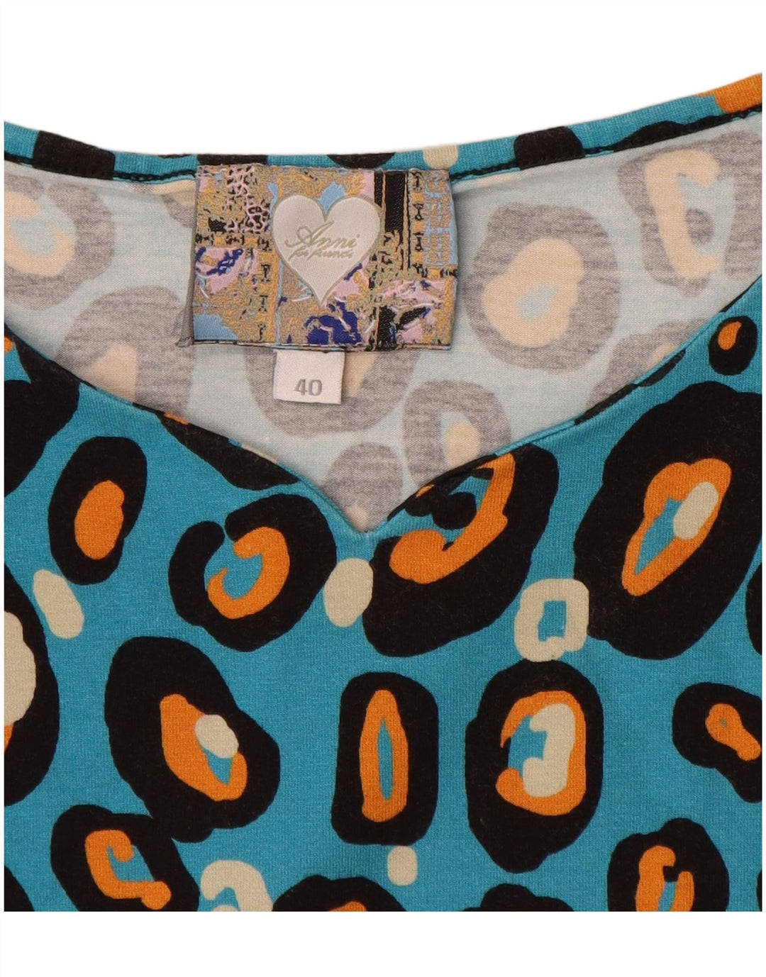 Γυναικεία μπλούζα VINTAGE Top EU 40 Medium Blue Animal Print Βαμβακερό