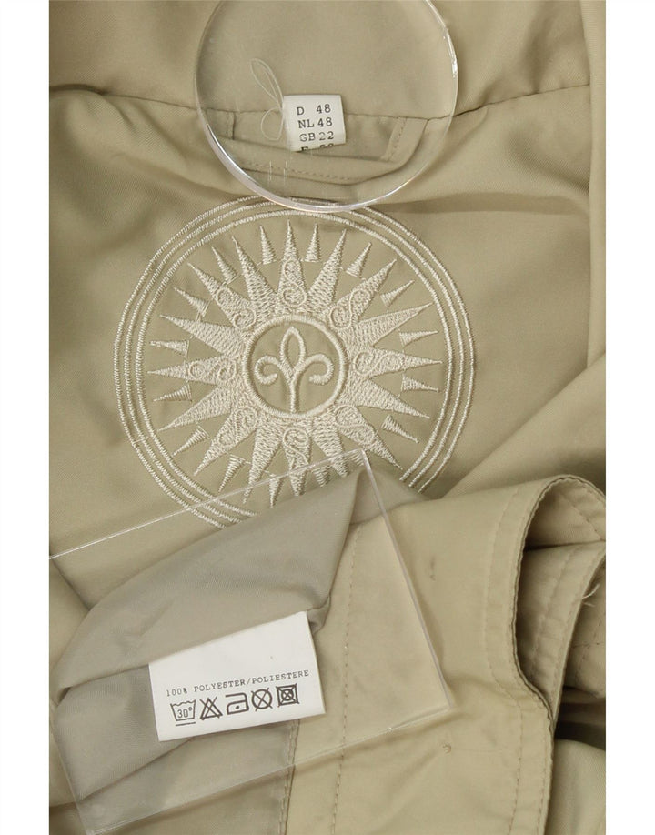 VINTAGE Womens Bomber Jacket UK 22 3XL Beige Polyester Vintage Vintage and Second-Hand Vintage from Messina Hembry 