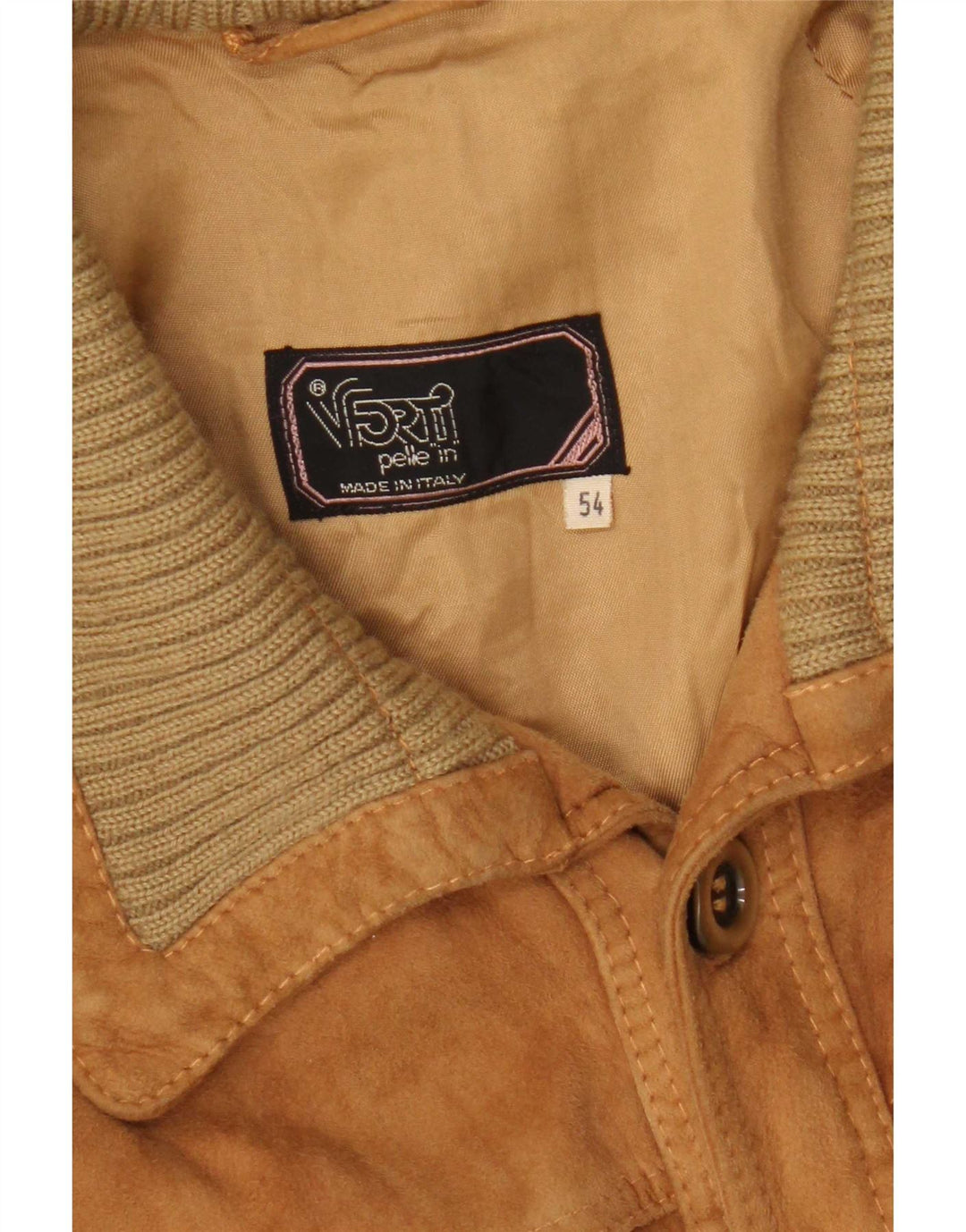 Vintage Ανδρικό Suede Bomber Jacket IT 54 2XL Καφέ Δερμάτινο