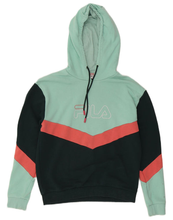 Γυναικείο γραφικό κουκούλα Fila UK 14 Βαμβακερό μεσαίο τιρκουάζ