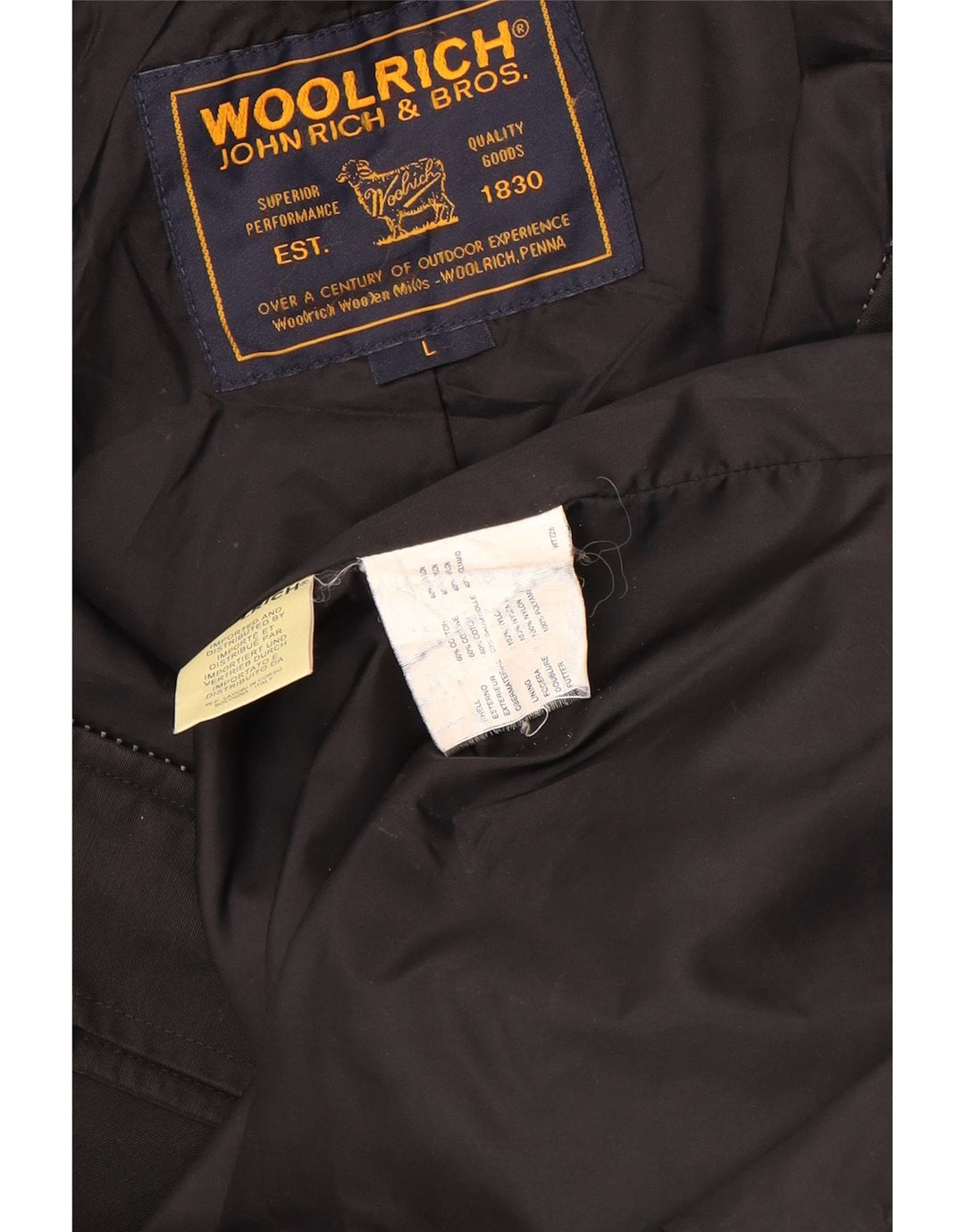 Woolrich Γυναικείο πανωφόρι με κουκούλα UK 16 μεγάλο μαύρο βαμβακερό