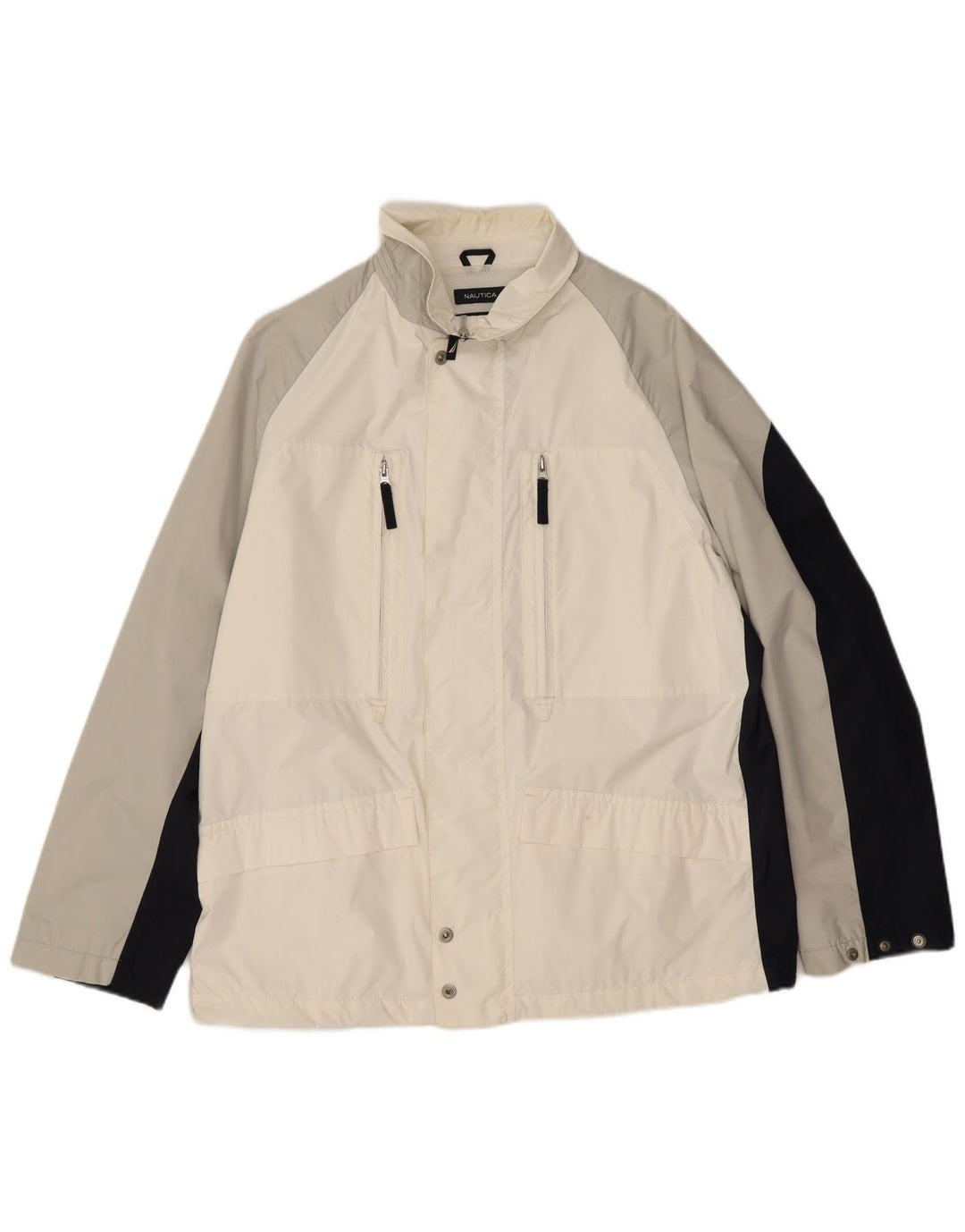 Nautica Ανδρικό μπουφάν βροχής UK 40 Large White Colourblock Nylon