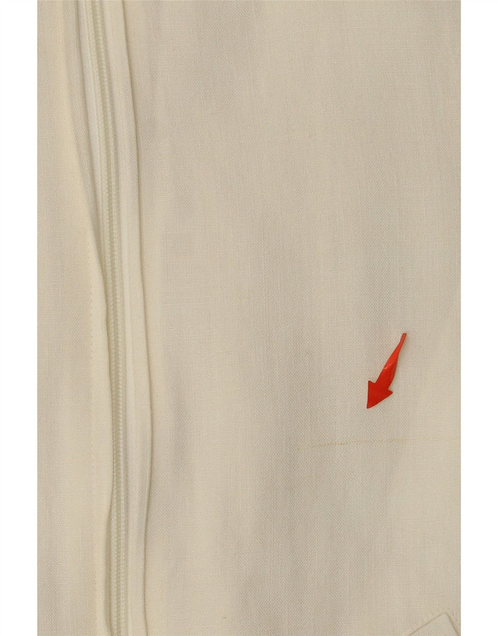 Γυναικείο μπουφάν VINTAGE Bomber UK 12 Medium Off White Colorblock Viscose