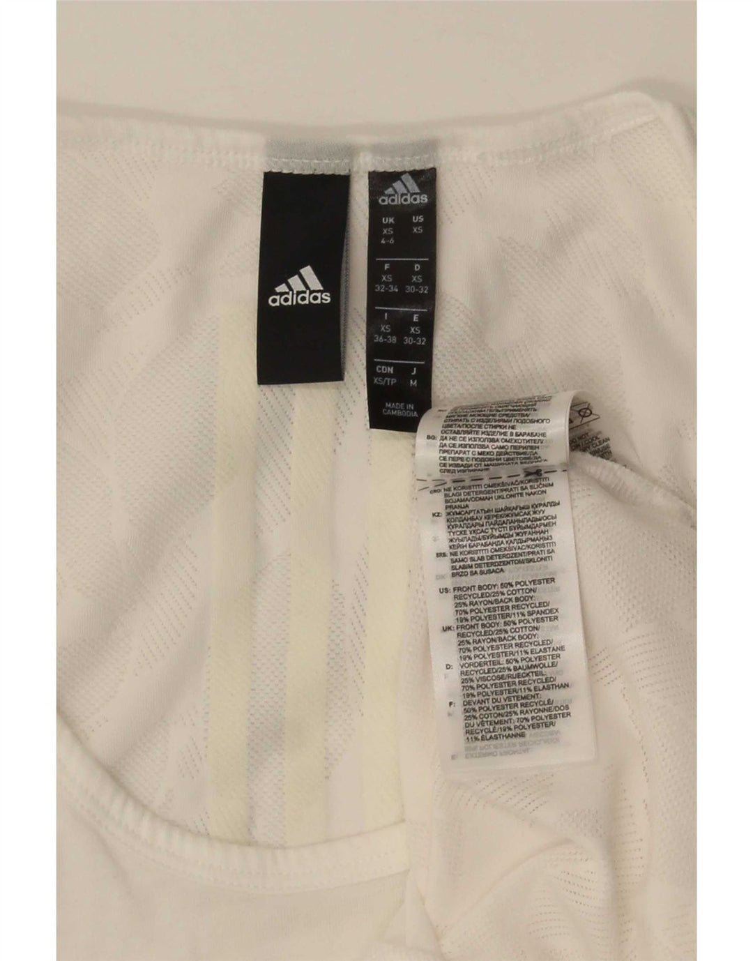 Adidas Γυναικείο Γιλέκο Τοπ UK 4/6 XS Λευκός Πολυεστέρας