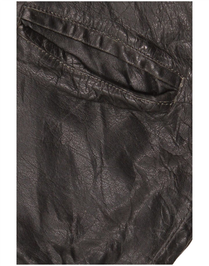Vintage Ανδρικό Δερμάτινο Μπουφάν UK 42 XL Μαύρο Δερμάτινο