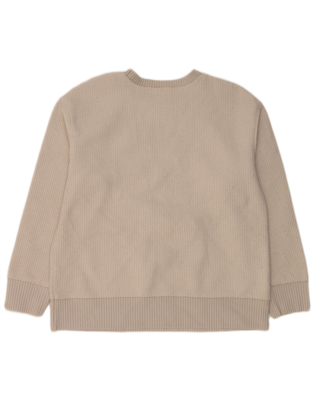 Zara Γυναικείο πουλόβερ με λαιμόκοψη UK 14 Medium Off White Polyester
