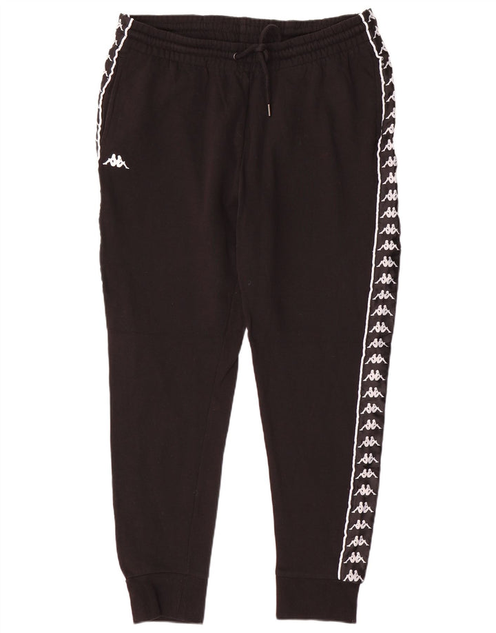 KAPPA Ανδρική Γραφική Αθλητική Παντελόνα Joggers 2XL Μαύρο Βαμβακερό