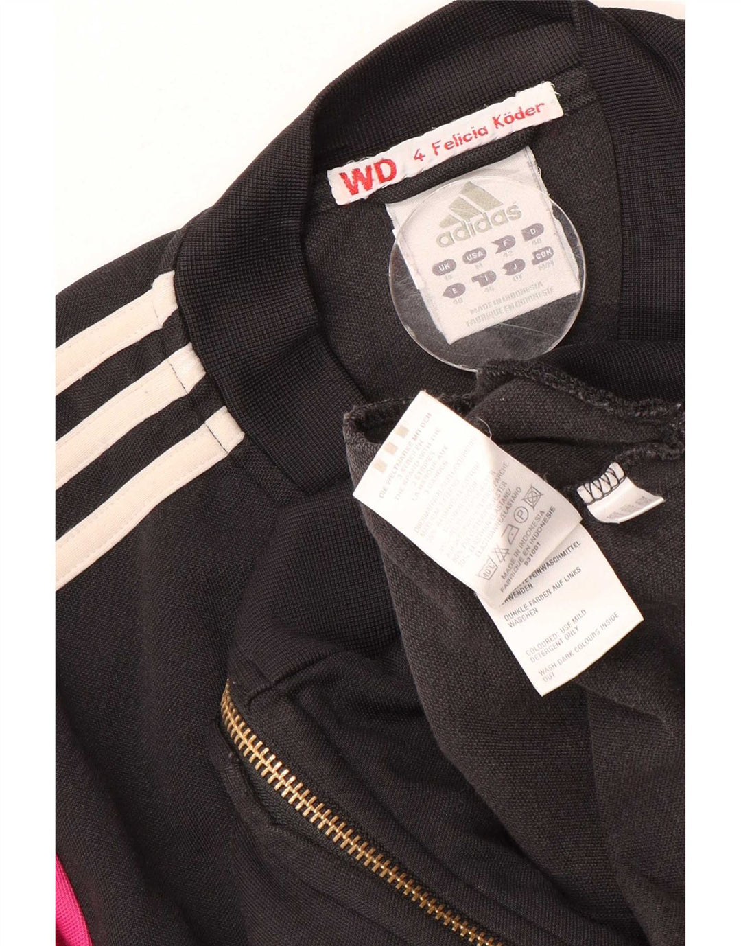 Γυναικεία αθλητική φόρμα Adidas Top Jacket UK 12 Medium Black Courblock Cotton