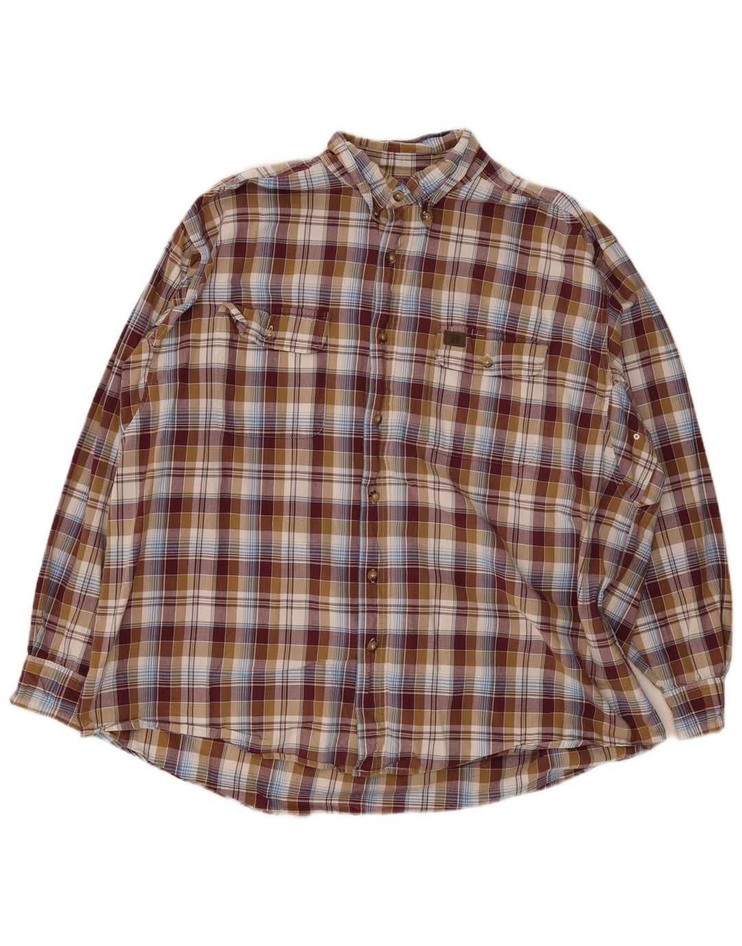 Ανδρικό πουκάμισο Wrangler XL καφέ καρό