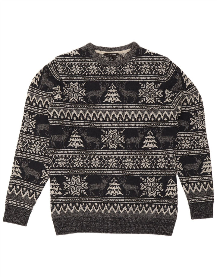 Ανδρικό πουλόβερ Cedarwood State Crew Neck Jumper Medium Grey Fair Isle