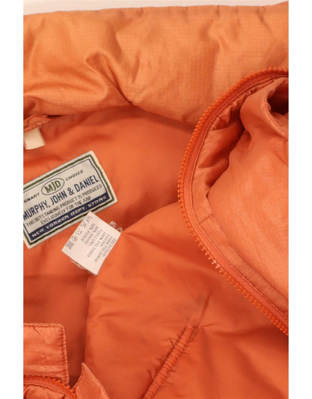 Vintage Ανδρικό Loose Fit padded Jacket UK 40 Large Orange Polyamide