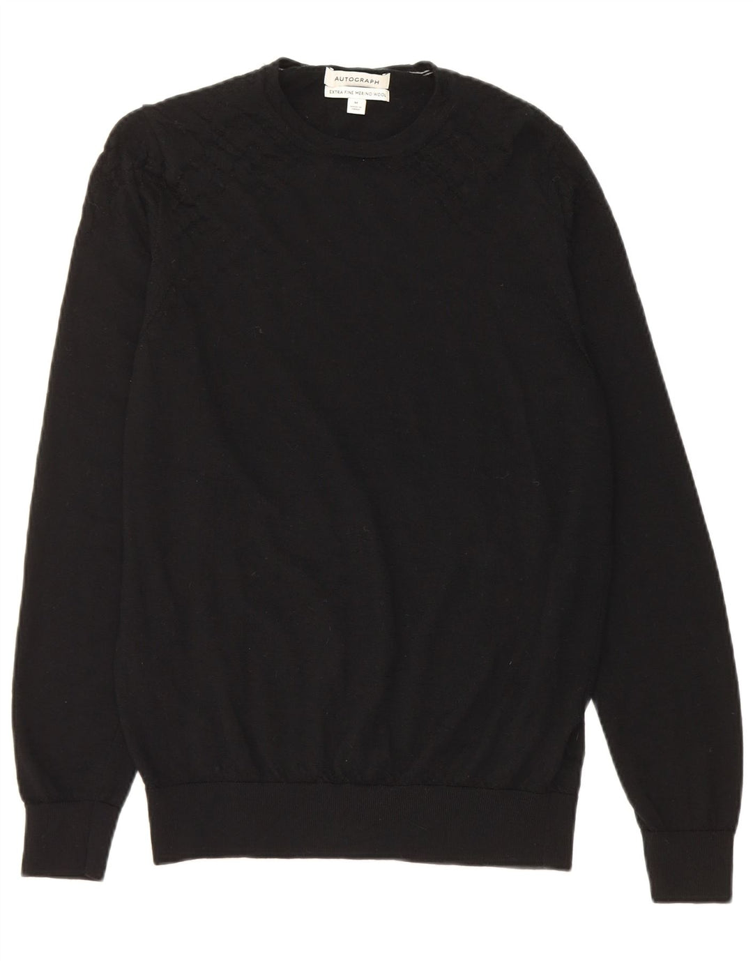 Ανδρικό πουλόβερ Marks & Spencer Autograph Crew Neck Jumper Μεσαίο Μαύρο