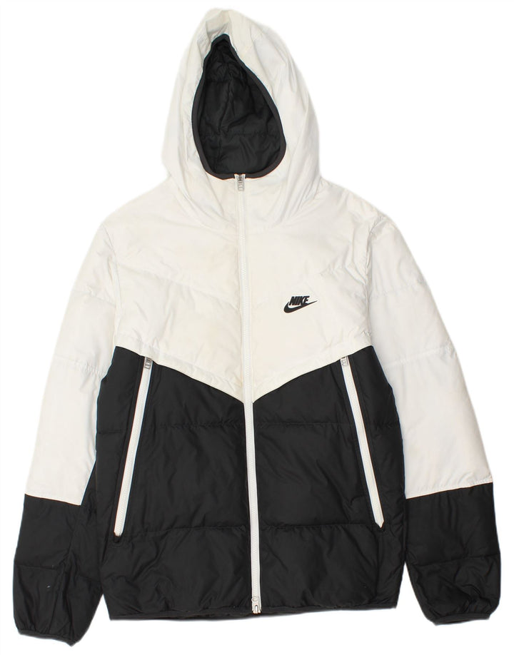 Ανδρικό μπουφάν Nike με κουκούλα UK 36 Small Black Colorblock Πολυεστέρας