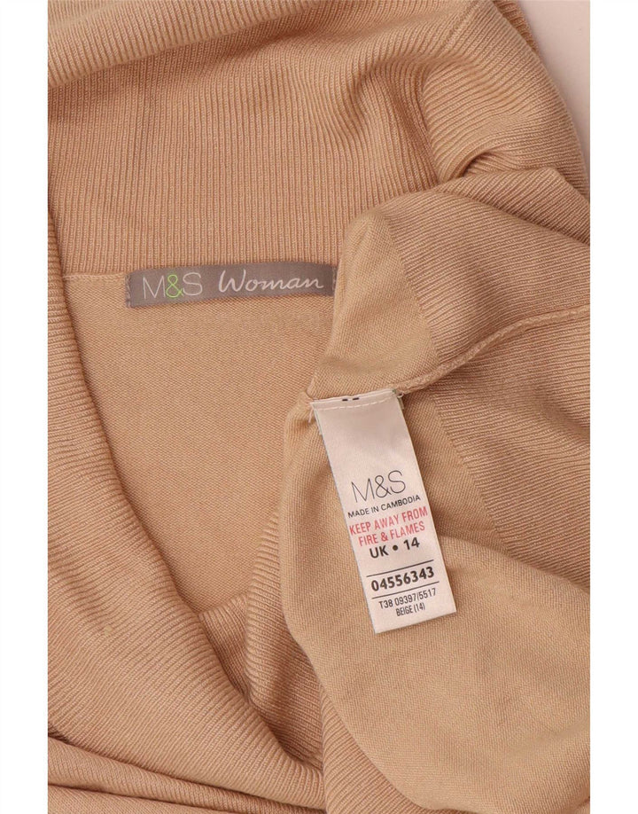 Marks & Spencer Γυναικείο πουλόβερ με ρολό λαιμόκοψη UK 14 Μεγάλο μπεζ βισκόζη