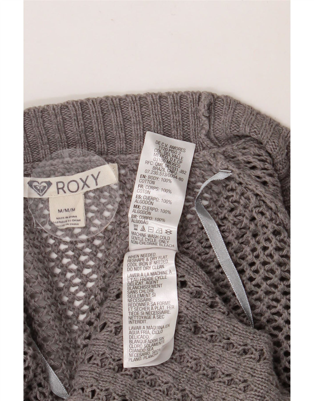 Roxy Γυναικείο πουλόβερ Longline Cardigan UK 14 μεσαίο γκρι βαμβακερό