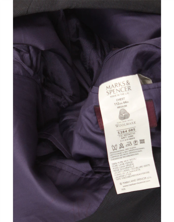 Marks & Spencer Ανδρικό σακάκι σακάκι με 3 κουμπιά UK 44 2XL Navy Blue New Wool