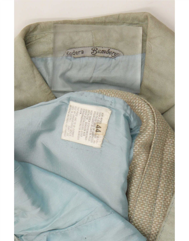 Vintage Γυναικείο Suede Jacket IT 44 Μεσαίου Πράσινο Δερμάτινο