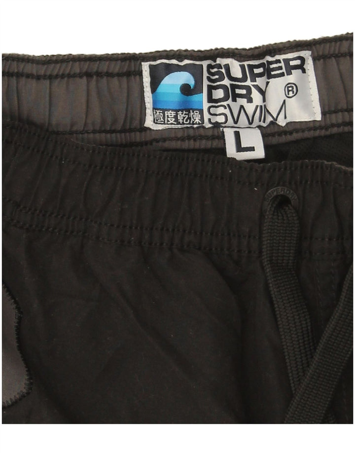 Superdry Ανδρικό γραφικό σορτς κολύμβησης μεγάλο μαύρο