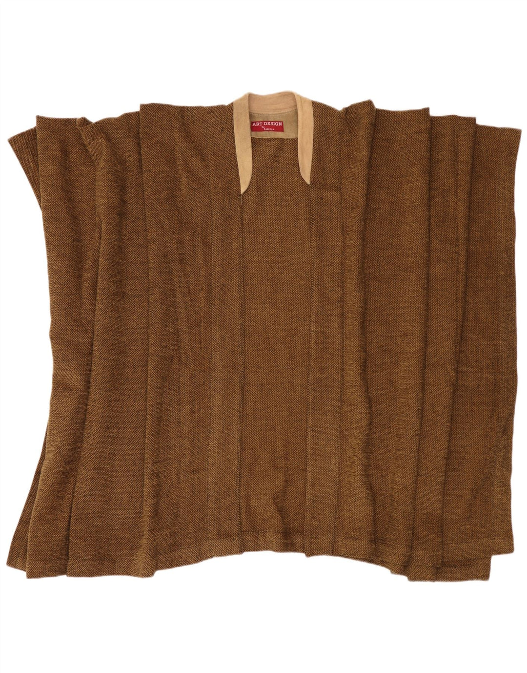 Fabiola Γυναικείο Cape Jumper One Size καφέ ψαροκόκαλο