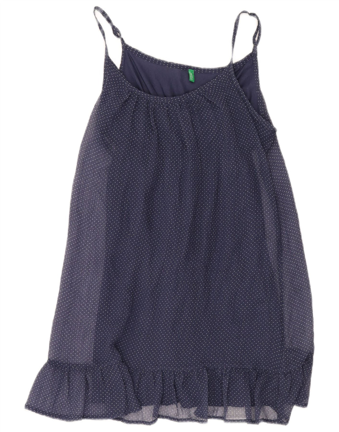 BENETTON Γυναικείο Sundress UK 10 Small Navy Blue Spotted Polyester