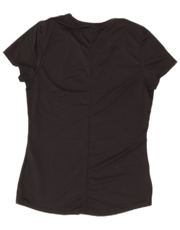 NIKE Womens Dri Fit Slim Fit T-Shirt Top UK 10 Small Black Polyester