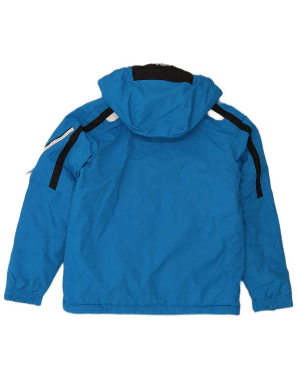 Brugi Boys Hooded Rain Jacket 13-14 Years Blue Colourblock