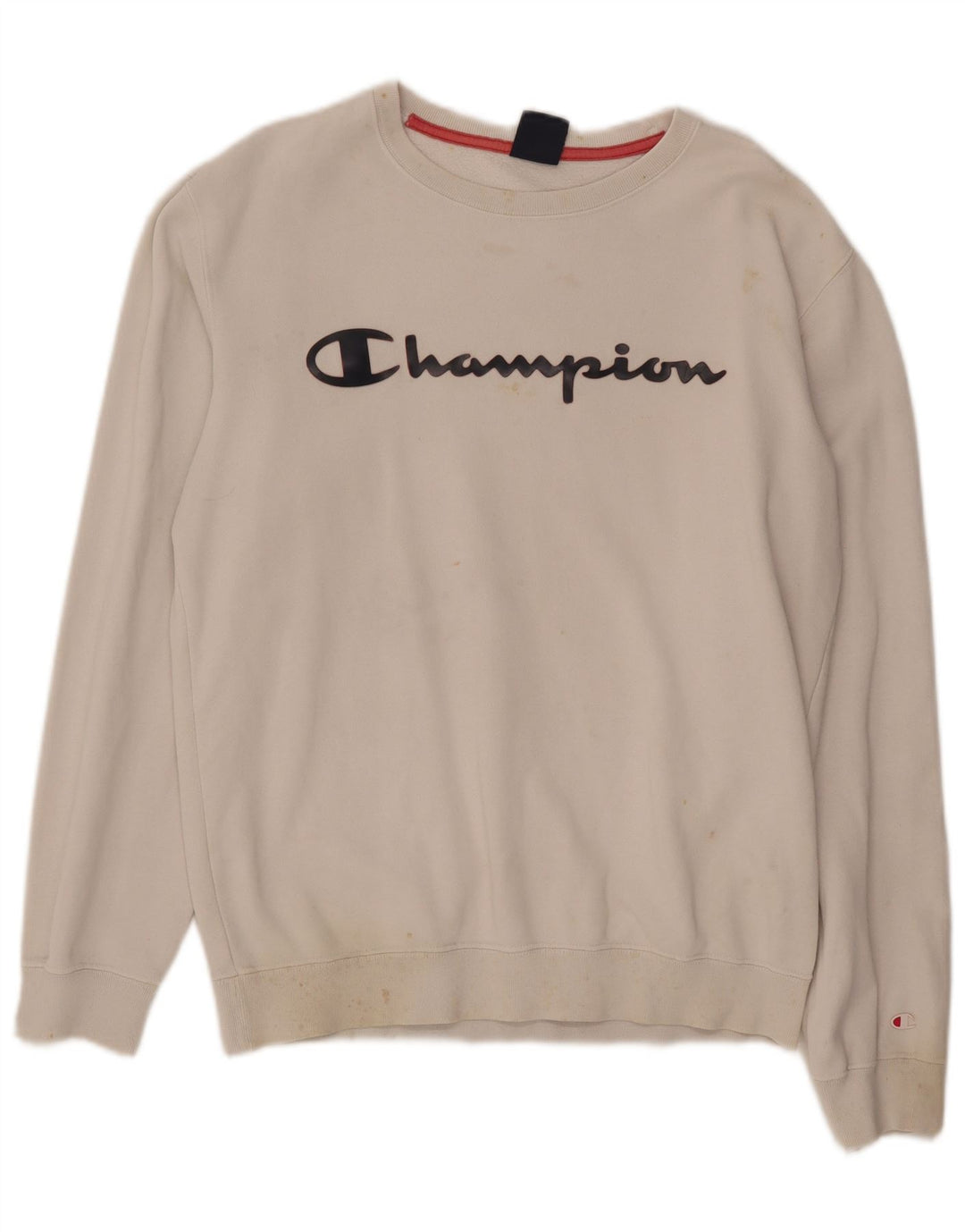 CHAMPION Mens Graphic Sweatshirt Jumper Medium White