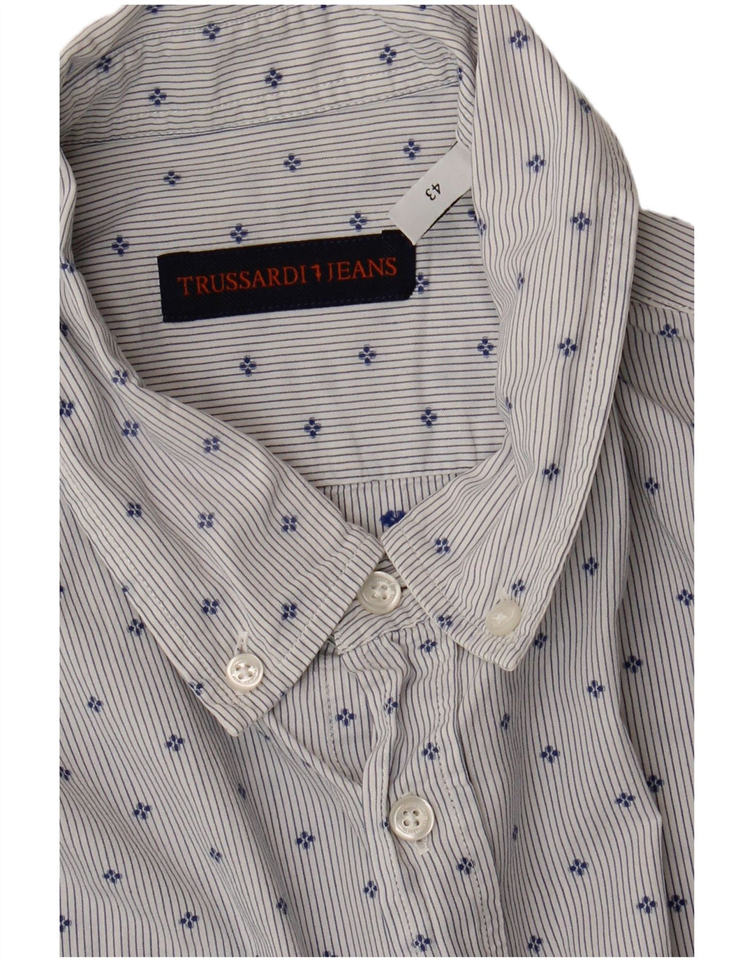 Ανδρικό πουκάμισο Trussardi Jeans Νούμερο 43 Μεγάλο μπλε στίγματα