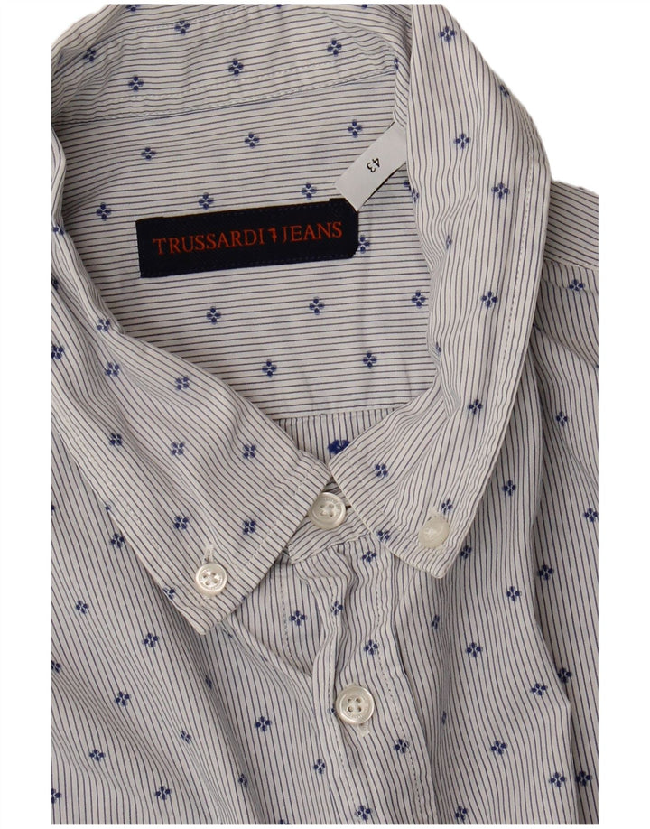 Ανδρικό πουκάμισο Trussardi Jeans Νούμερο 43 Μεγάλο μπλε στίγματα