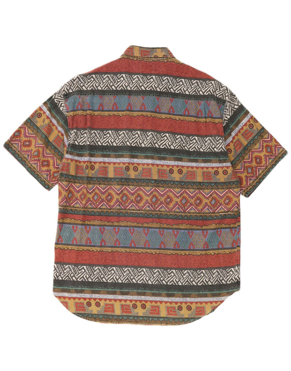 Αναφορά Ανδρικό κοντομάνικο πουκάμισο μέγεθος 43/44 XL πολύχρωμο γεωμετρικό βαμβάκι