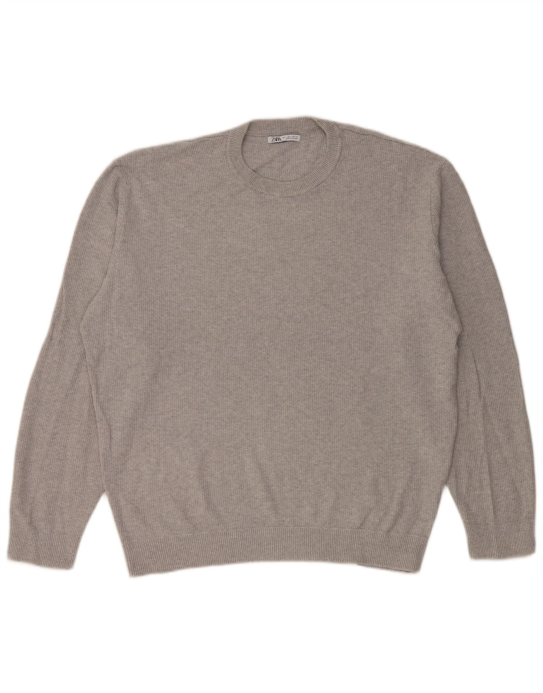 Ανδρικό πουλόβερ Zara Crew Neck Jumper Large Grey