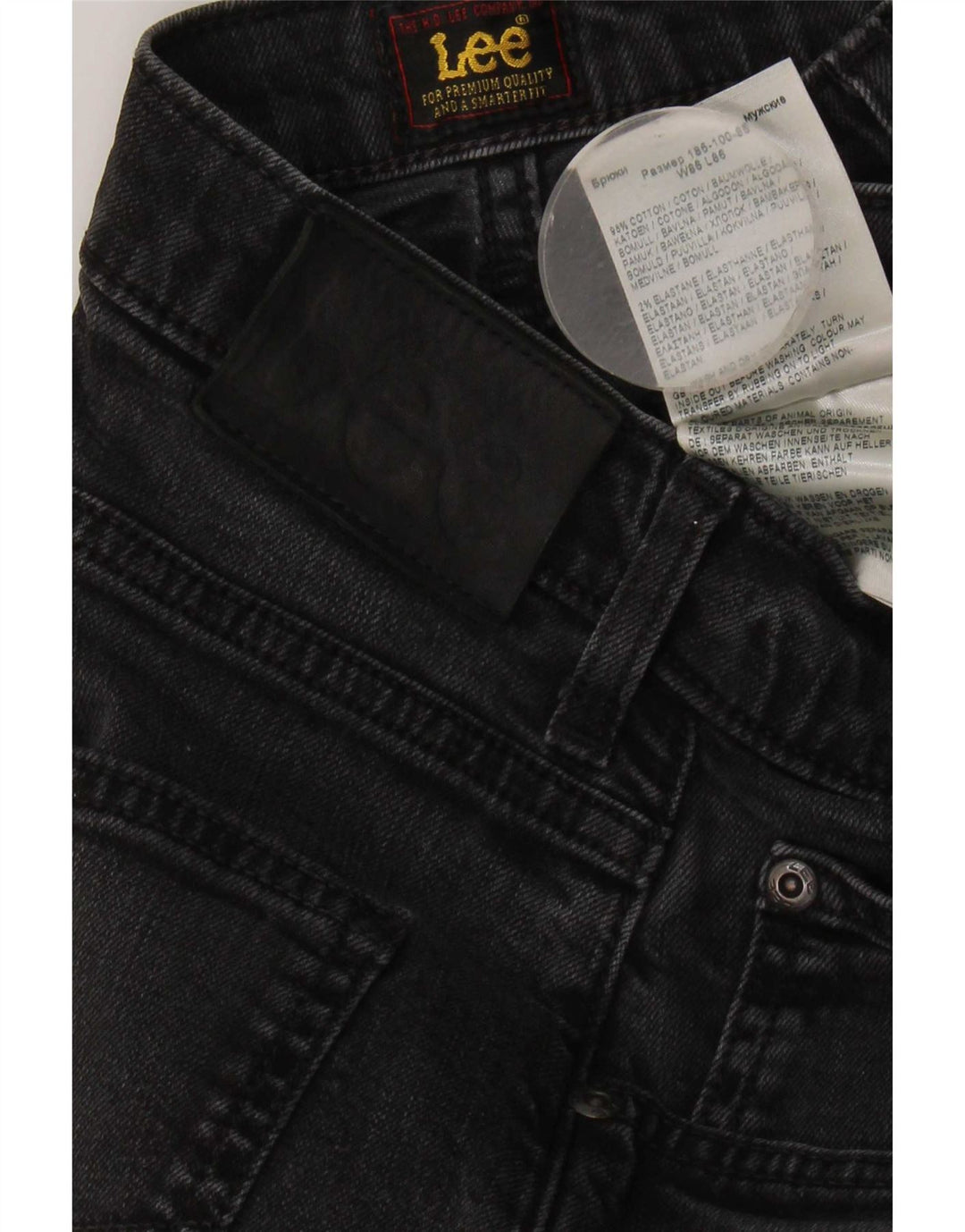 Lee Mens Brooklyn Straight Jeans W34 L30 Μαύρο βαμβακερό