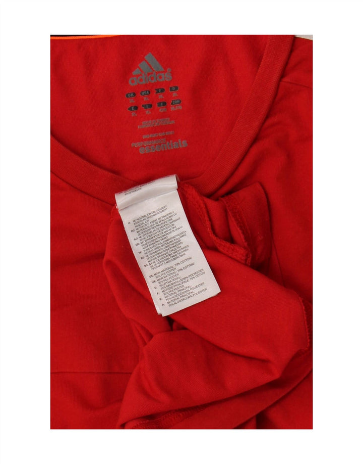 ADIDAS Mens T-Shirt Top XL Red Cotton Vintage Adidas and Second-Hand Adidas from Messina Hembry 
