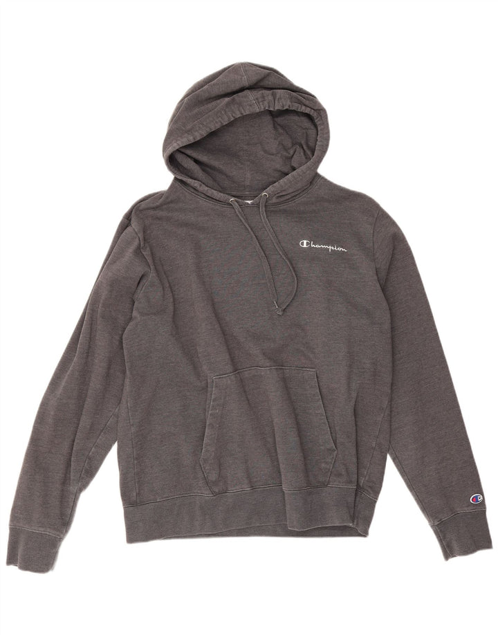 Champion Mens Hoodie Jumper Μεγάλο Γκρι Βαμβακερό