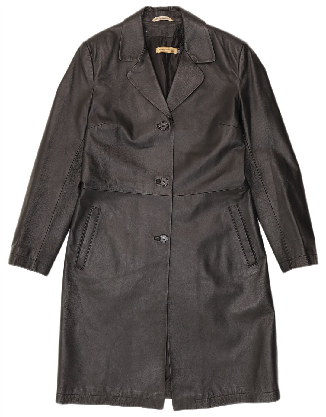 Privilegi Γυναικείο Δερμάτινο Παλτό IT 42 Medium Black Leather