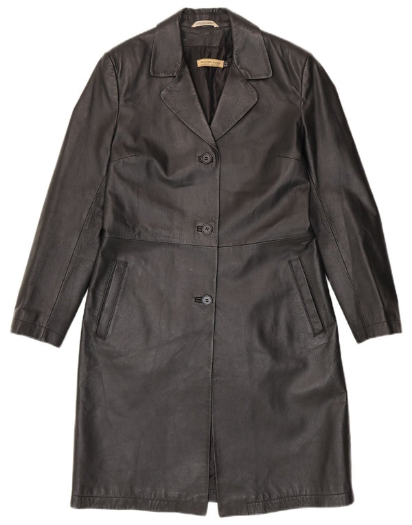 Privilegi Γυναικείο Δερμάτινο Παλτό IT 42 Medium Black Leather