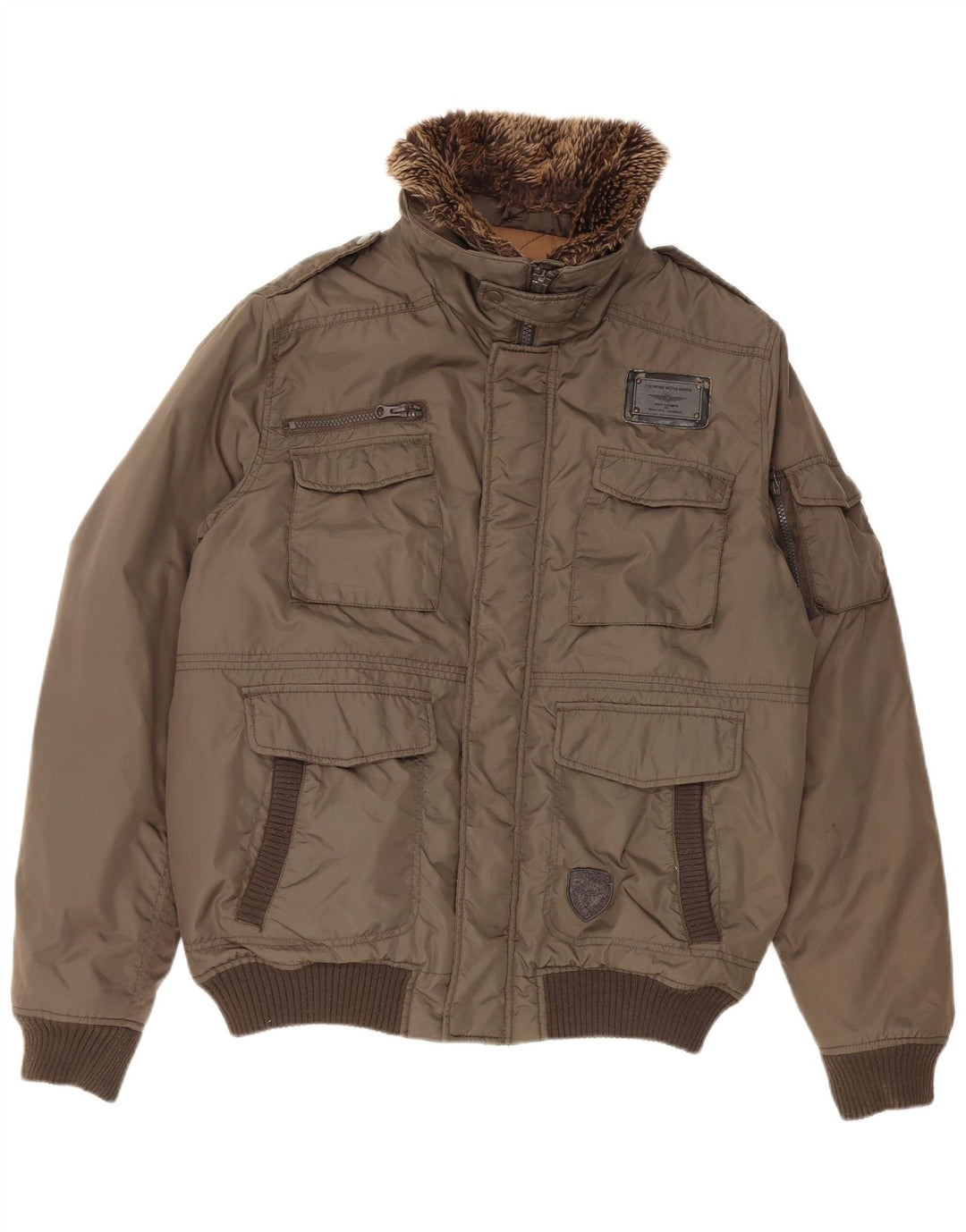Ανδρικό Celio Military Bomber Jacket UK 42 XL Khaki Nylon
