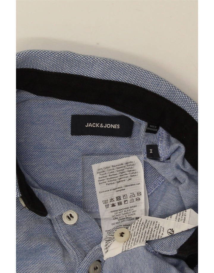 Ανδρικό μπλουζάκι πόλο Jack & Jones από μεσαίο μπλε βαμβακερό