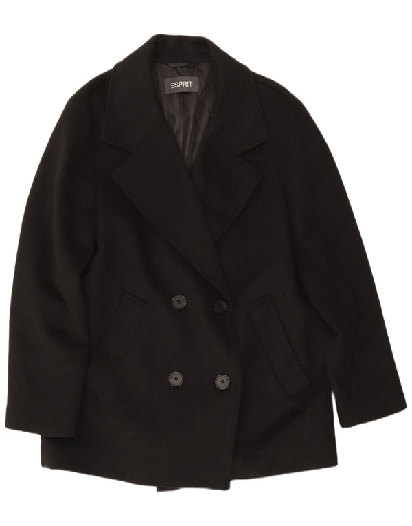 Esprit Womens Double Breasted Blazer Jacket UK 16 Large Black