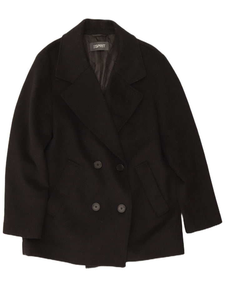 Esprit Womens Double Breasted Blazer Jacket UK 16 Large Black