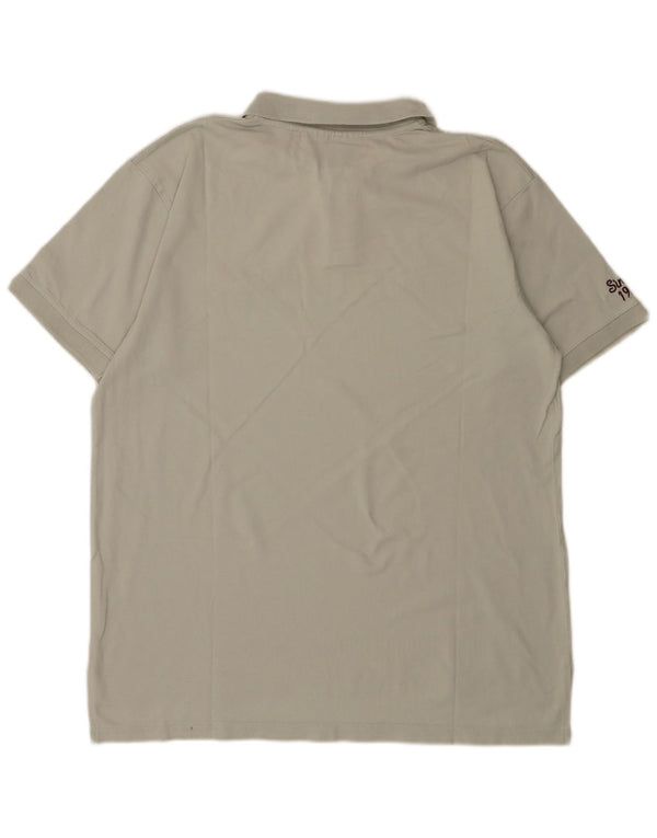 Umbro Mens Graphic Polo Shirt Large Grey Cotton