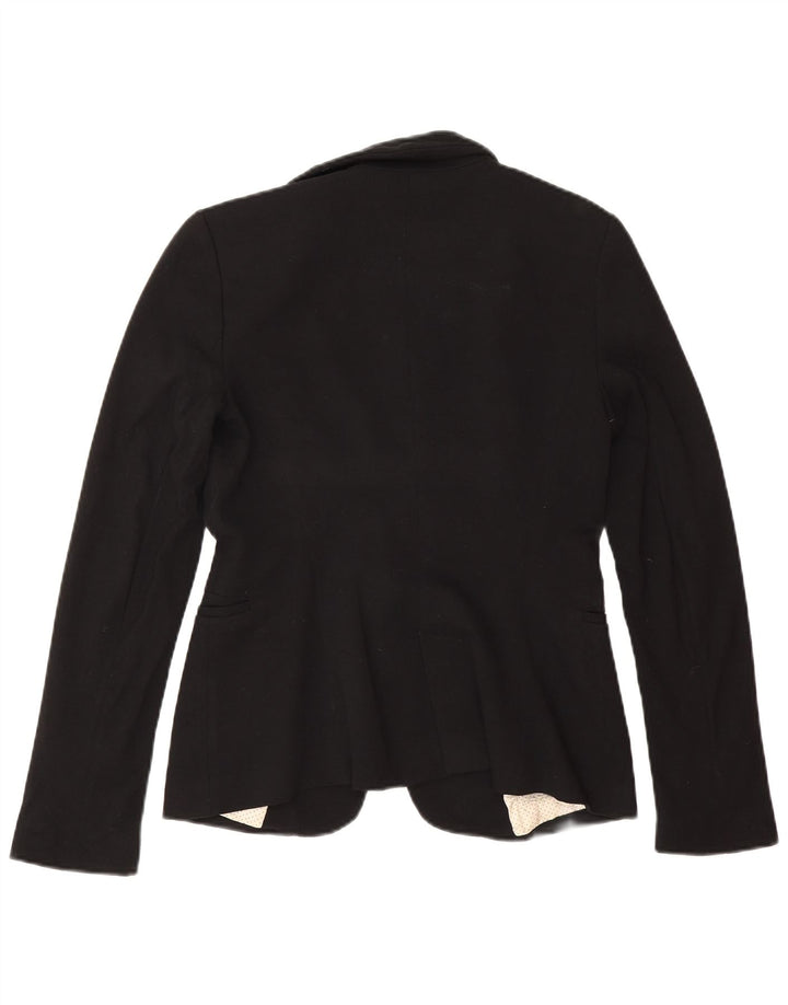 Zara Γυναικείο σακάκι 1 κουμπιού blazer UK 10 Small Black Viscose
