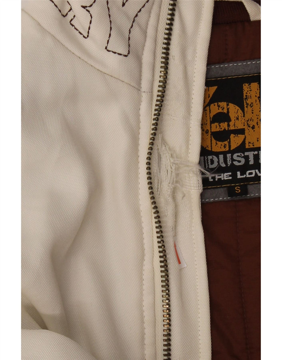 ΚΡΑΥΓΗ! Ανδρικό Loose Fit Graphic Bomber Jacket UK 36 Small White Polyester