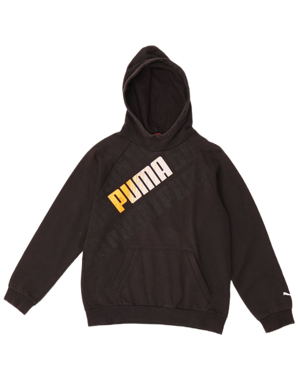 Puma Boys Graphic Hoodie Jumper 13-14 Years Black