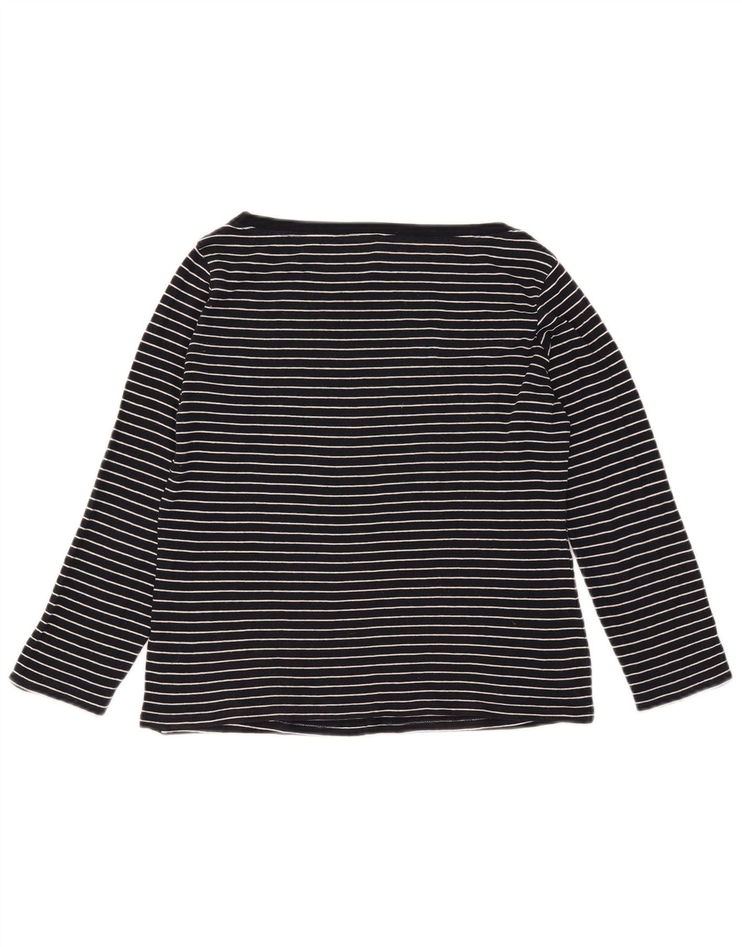 Marks & Spencer Γυναικείο τοπ μακρυμάνικο UK 16 Large Navy Blue Pinstripe