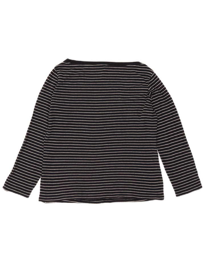 Marks & Spencer Γυναικείο τοπ μακρυμάνικο UK 16 Large Navy Blue Pinstripe