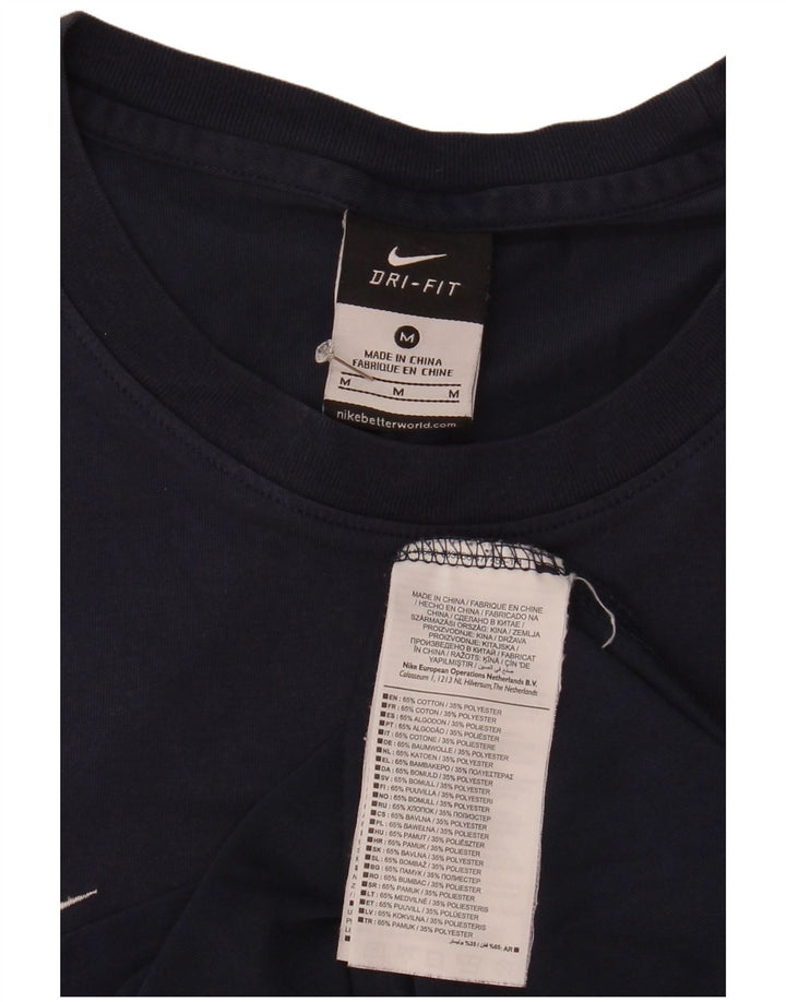 Ανδρικό μπλουζάκι Nike Dri Fit Μπλουζάκι με μεσαίο μπλε ναυτικό βαμβακερό