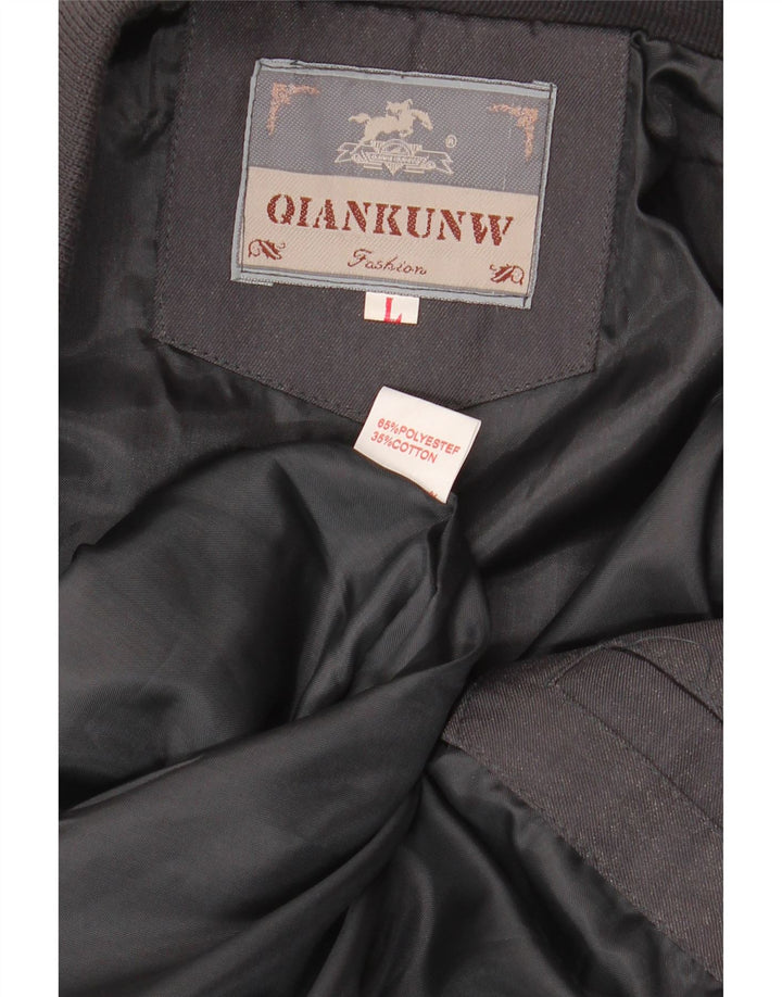 VINTAGE Ανδρικό μπουφάν UK 40 Large Black Colourblock Polyester